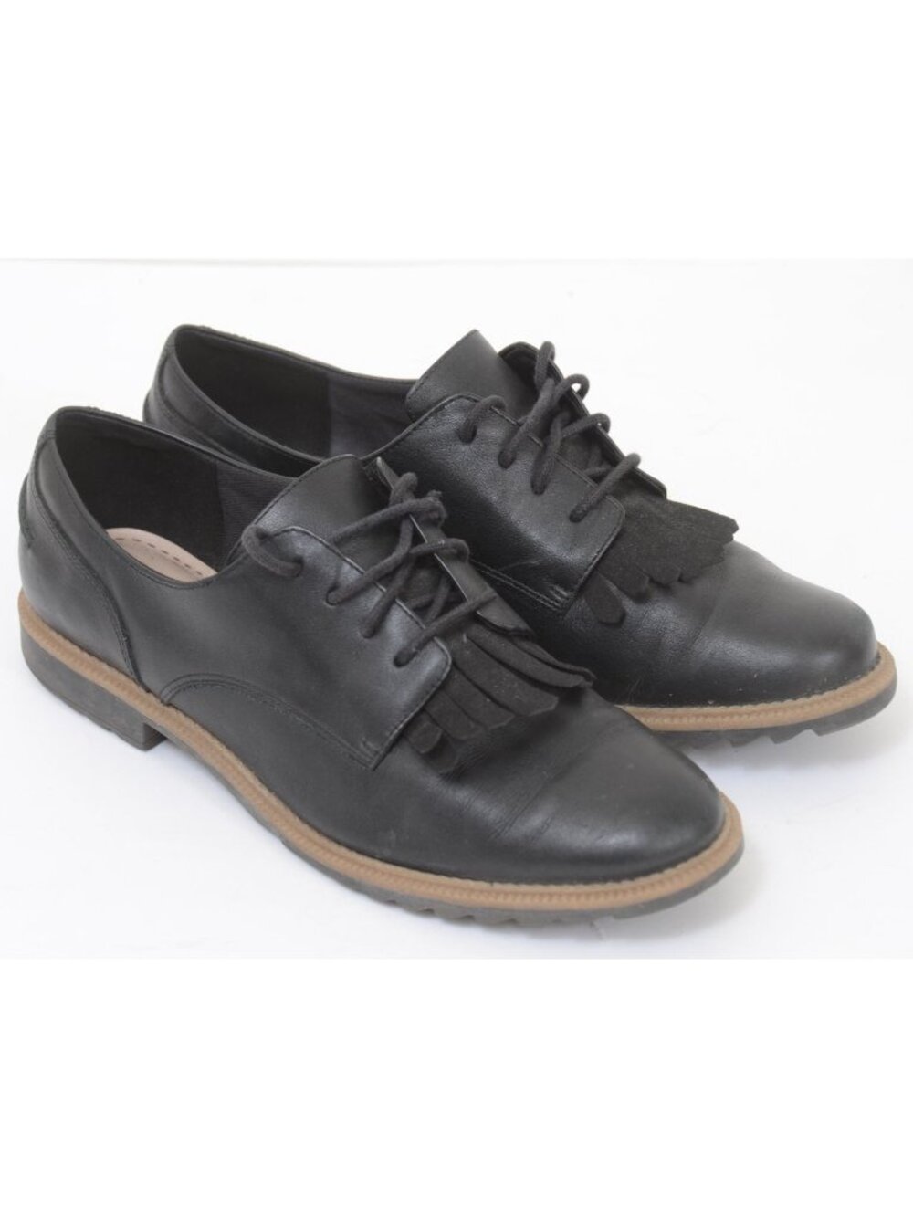 Clarks Griffin Mabel Black Leather Womens 10 Tassle Loafer Preppy Academia Shoe